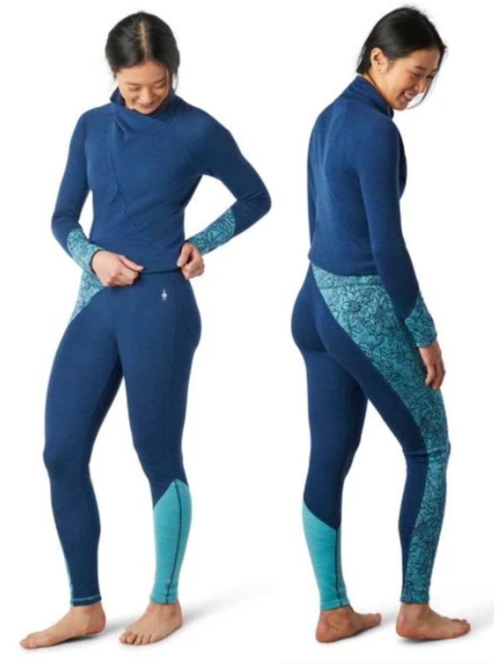 Smartwool Merino 250 Base Layer Colorblock Bottom Pant Blue Medium *Run Flaw